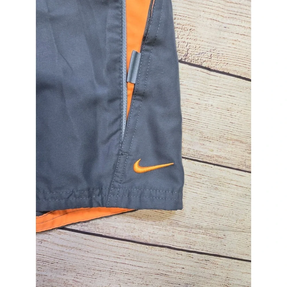 Men's Nike swim trunks Size‎ Large Gray Orange performance swimming Tie Front